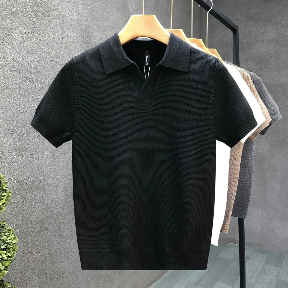 Caleb | Breathable Knitted Polo Shirt - Image 8