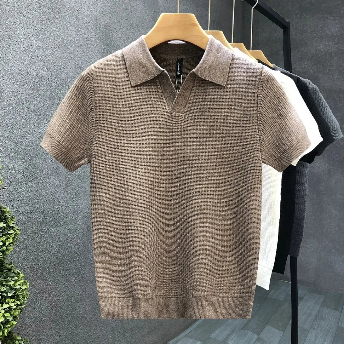 Caleb | Breathable Knitted Polo Shirt - Image 9