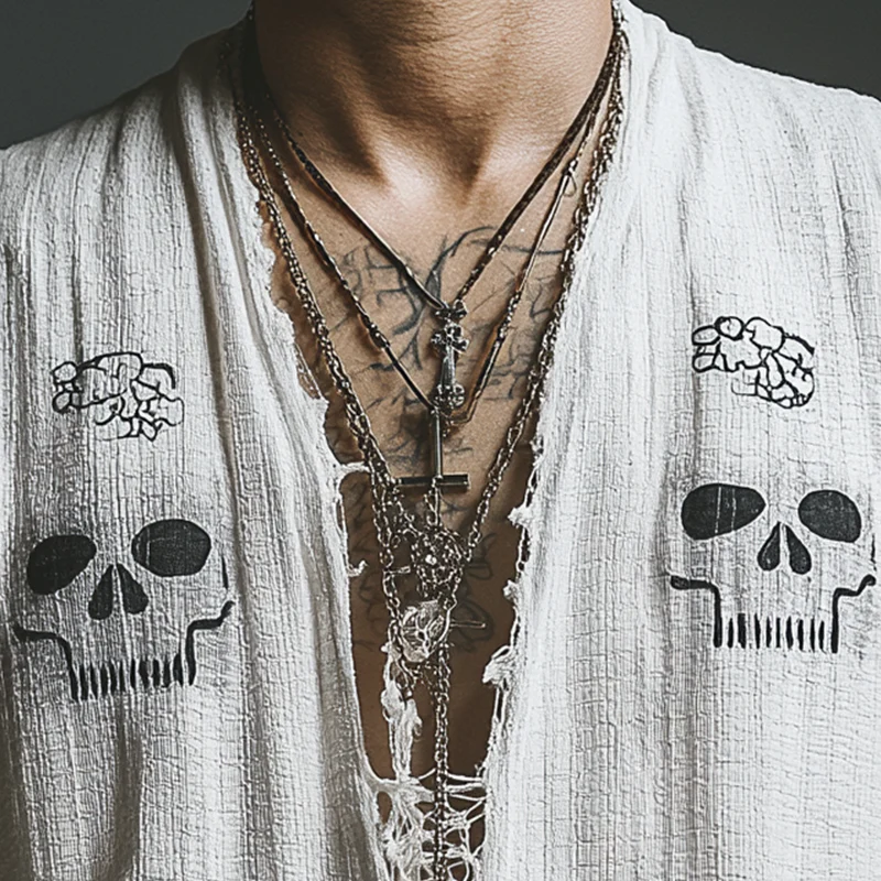 Caleb | Men'S Summer Fashion Printed Lace Decorated Waffle Tank Top - Image 3