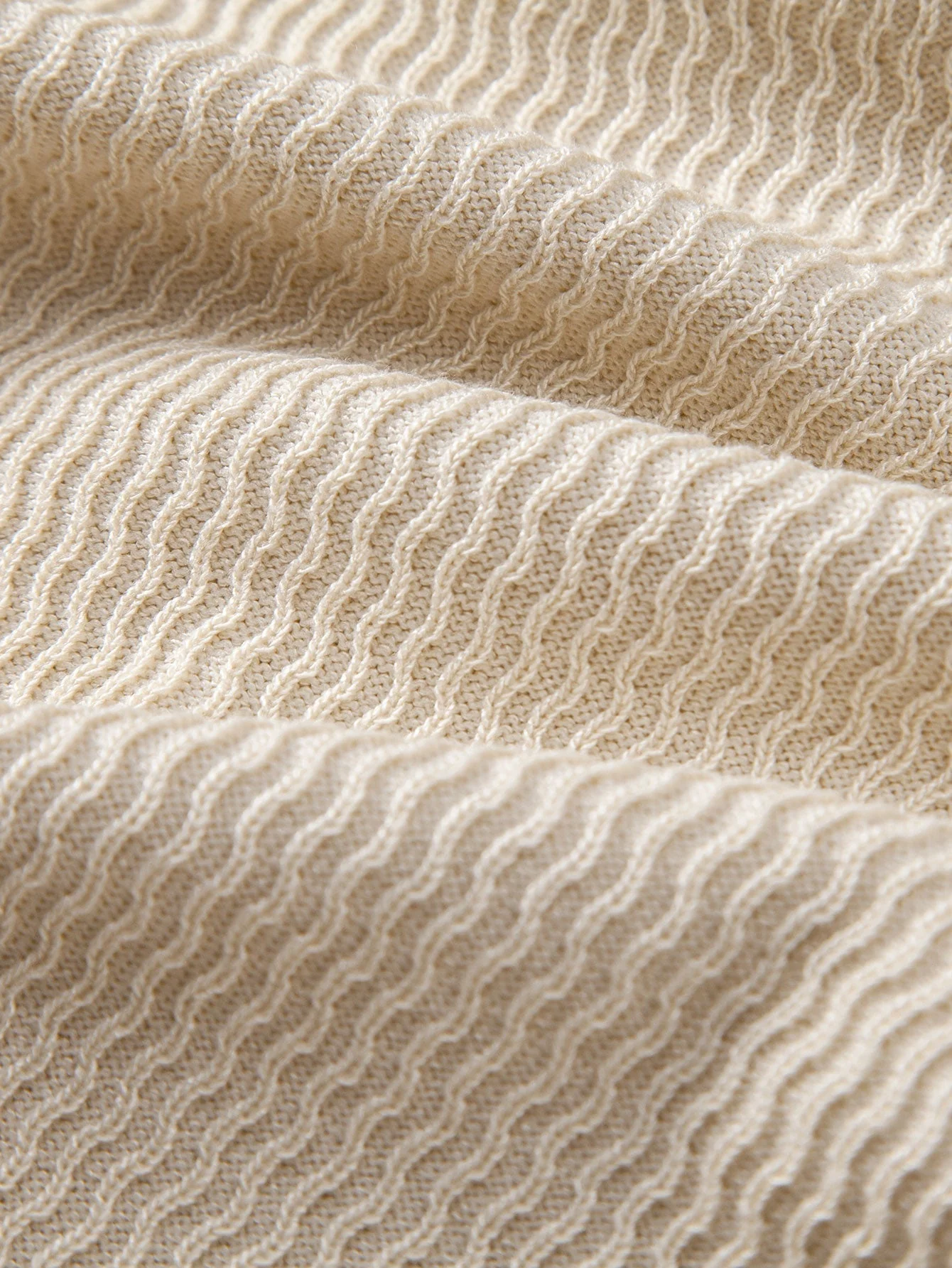 Caleb | Wave Jacquard Knit V Neck Polo Shirt - Image 6