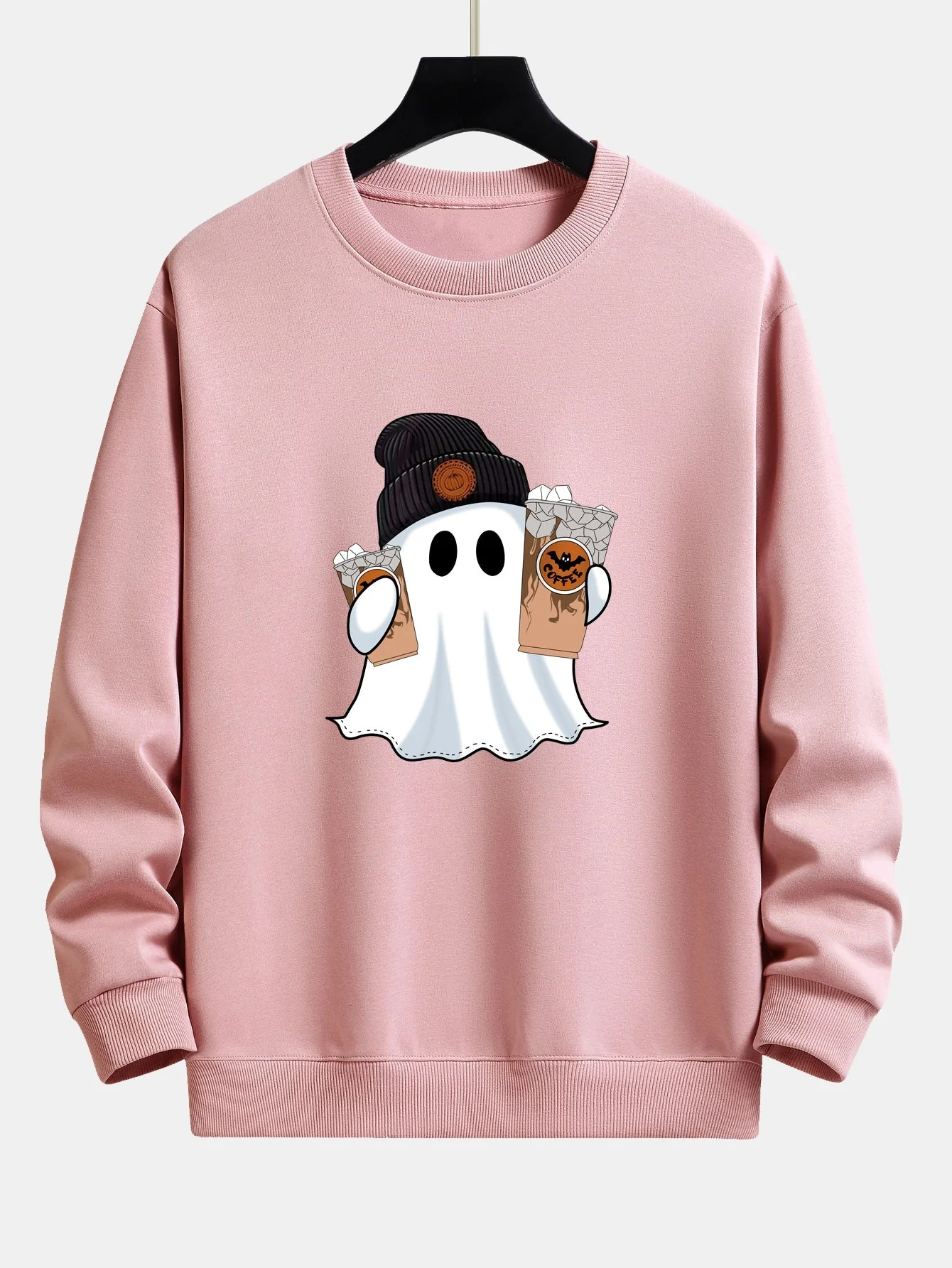 Calixto® | Halloween Ghost Coffee Print Relax Fit Sweatshirt - Image 5