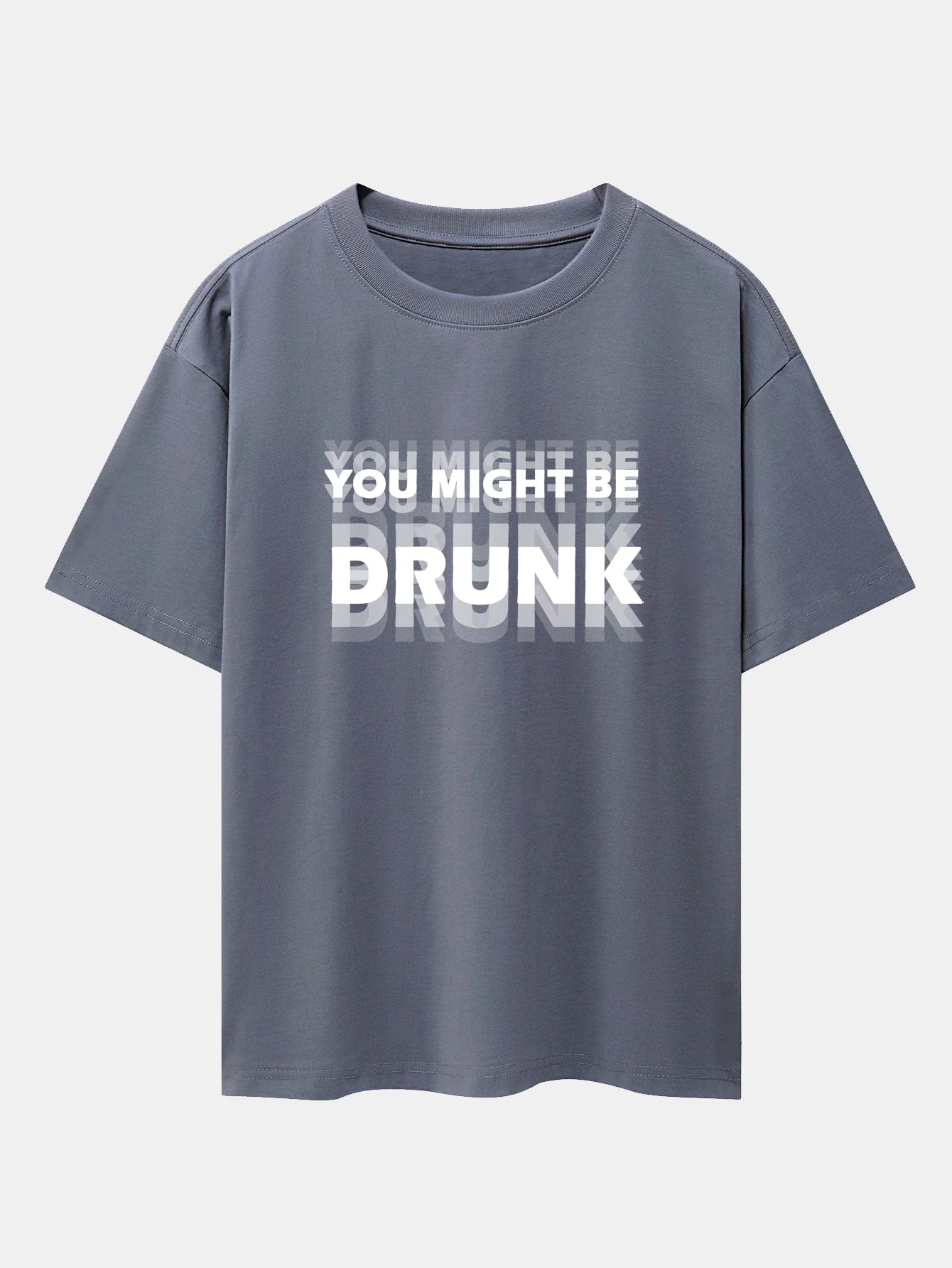 Cameron® | You Might Be Drunk Print Drop Shoulder Oversize T-Shirt - Image 2