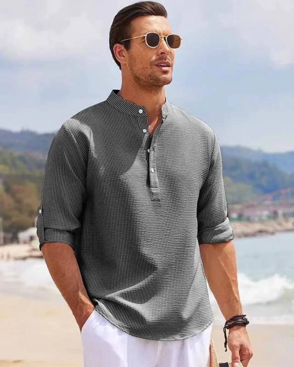 Cameron | Long Sleeved Polo Shirt - Image 2