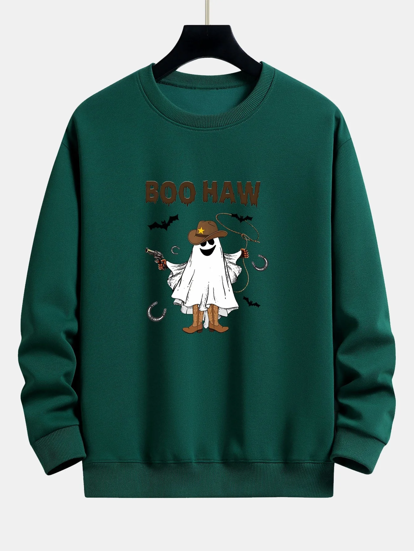 Canuto® | BOO HAW Cowboy Ghost Print Relax Fit Sweatshirt - Image 10