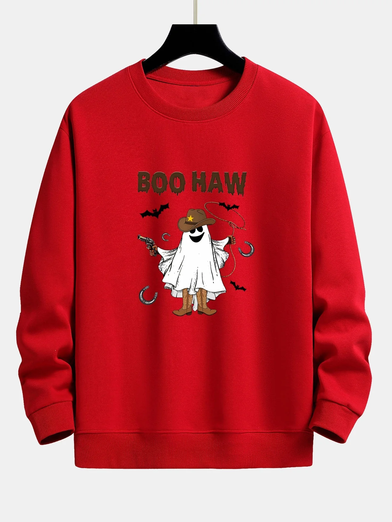 Canuto® | BOO HAW Cowboy Ghost Print Relax Fit Sweatshirt - Image 2