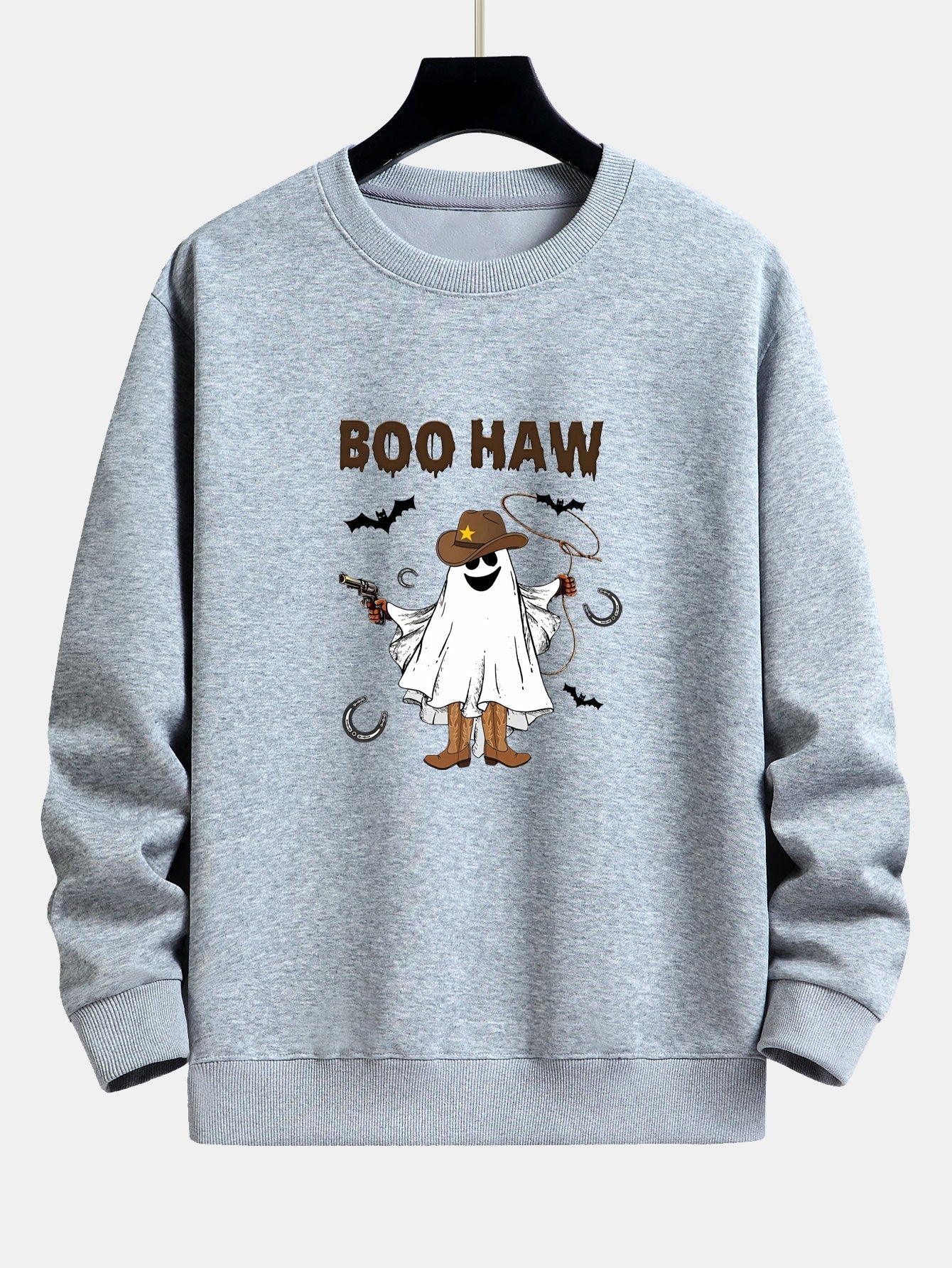 Canuto® | BOO HAW Cowboy Ghost Print Relax Fit Sweatshirt - Image 5