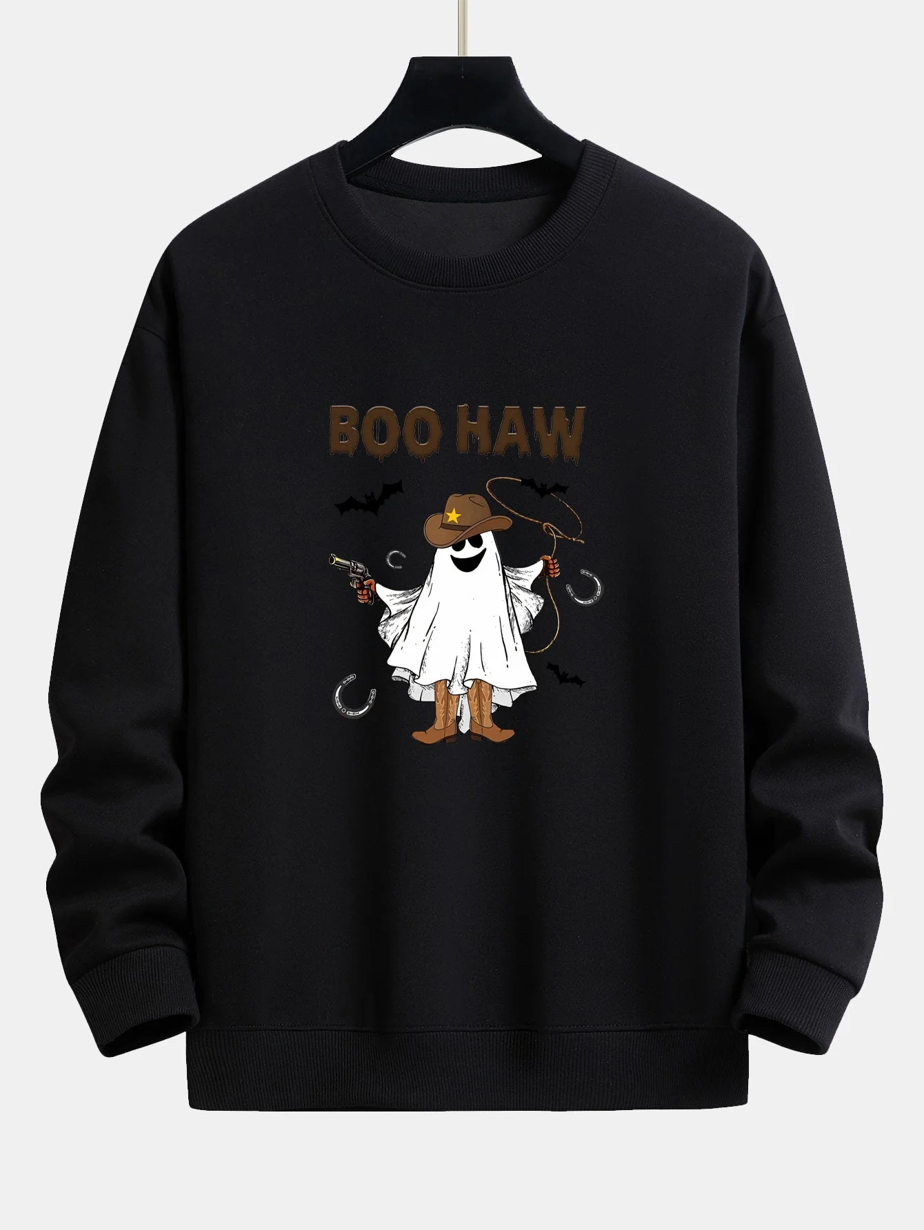 Canuto® | BOO HAW Cowboy Ghost Print Relax Fit Sweatshirt - Image 6