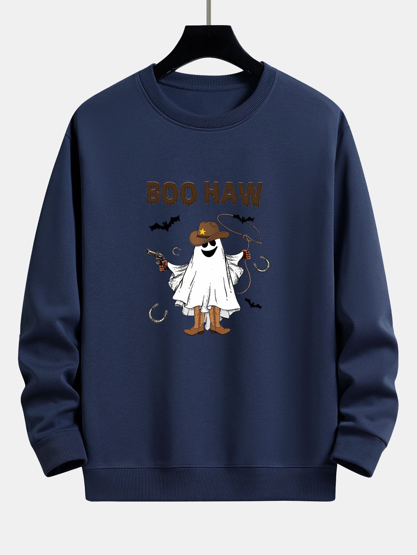 Canuto® | BOO HAW Cowboy Ghost Print Relax Fit Sweatshirt - Image 7