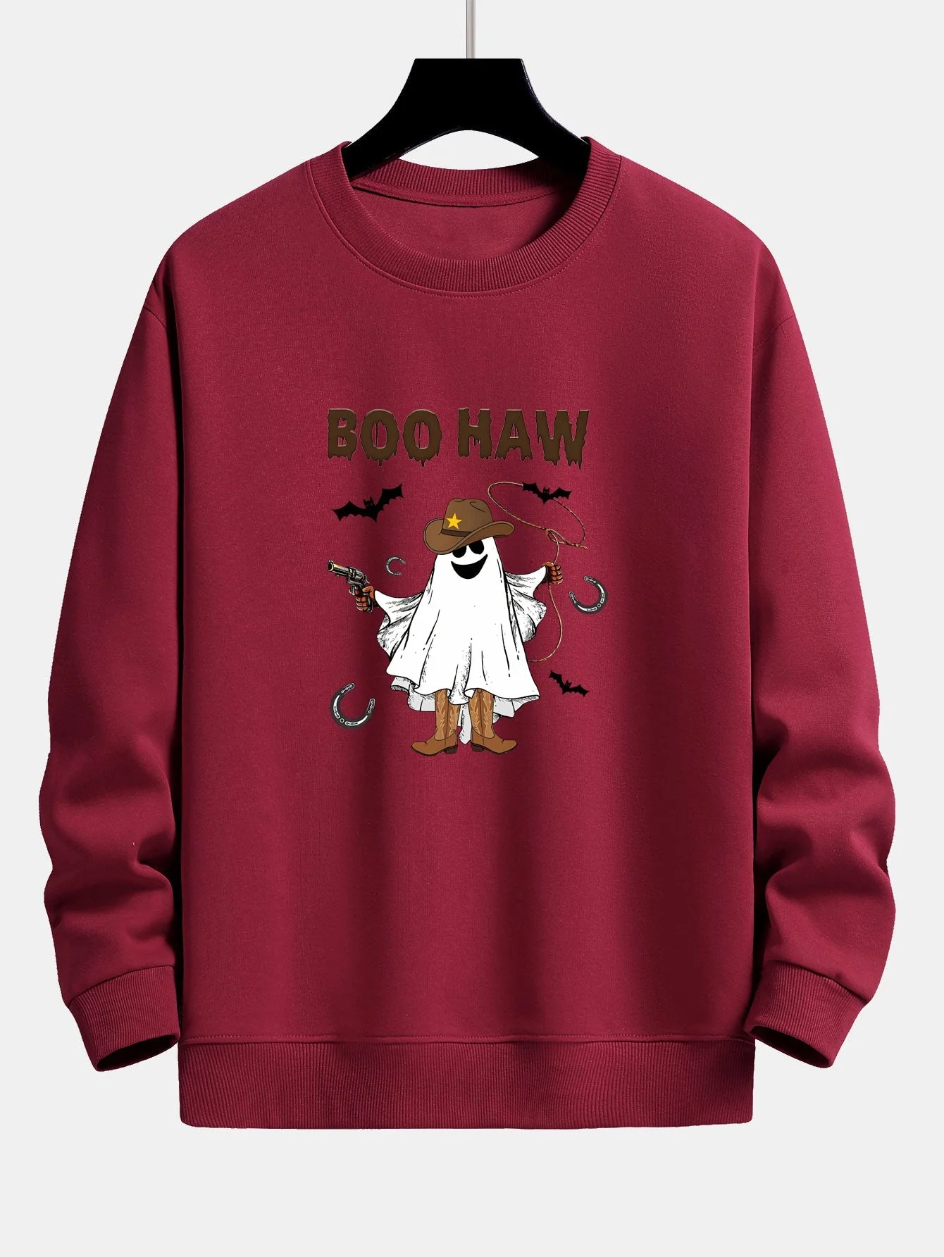 Canuto® | BOO HAW Cowboy Ghost Print Relax Fit Sweatshirt - Image 8