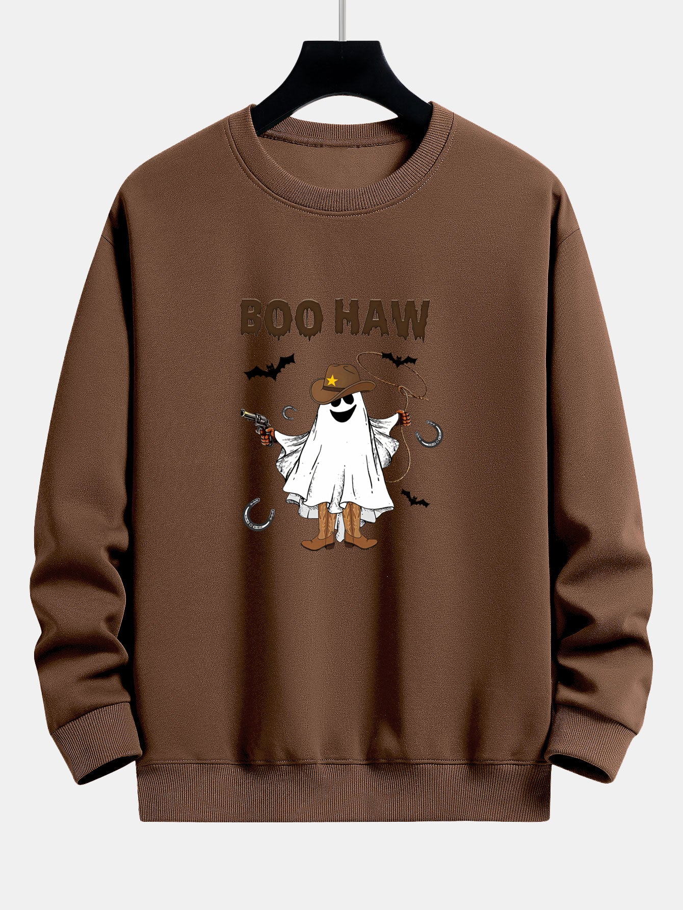 Canuto® | BOO HAW Cowboy Ghost Print Relax Fit Sweatshirt - Image 9