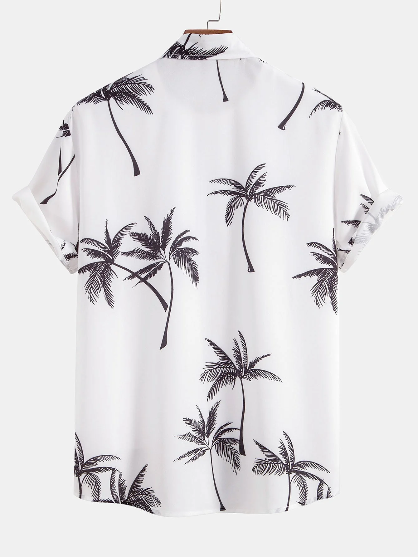 Carl® | Palm Tree Print Button Up Shirt & Striped Print Swim Shorts - Image 3
