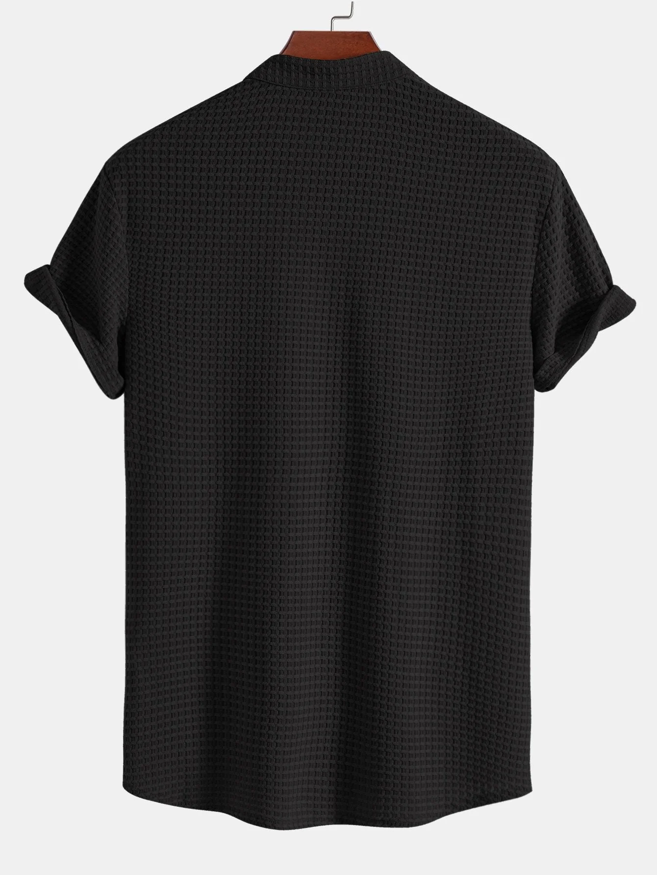 Carlos® | Muscle Fit Waffle Texture Stand Collar Shirt - Image 6