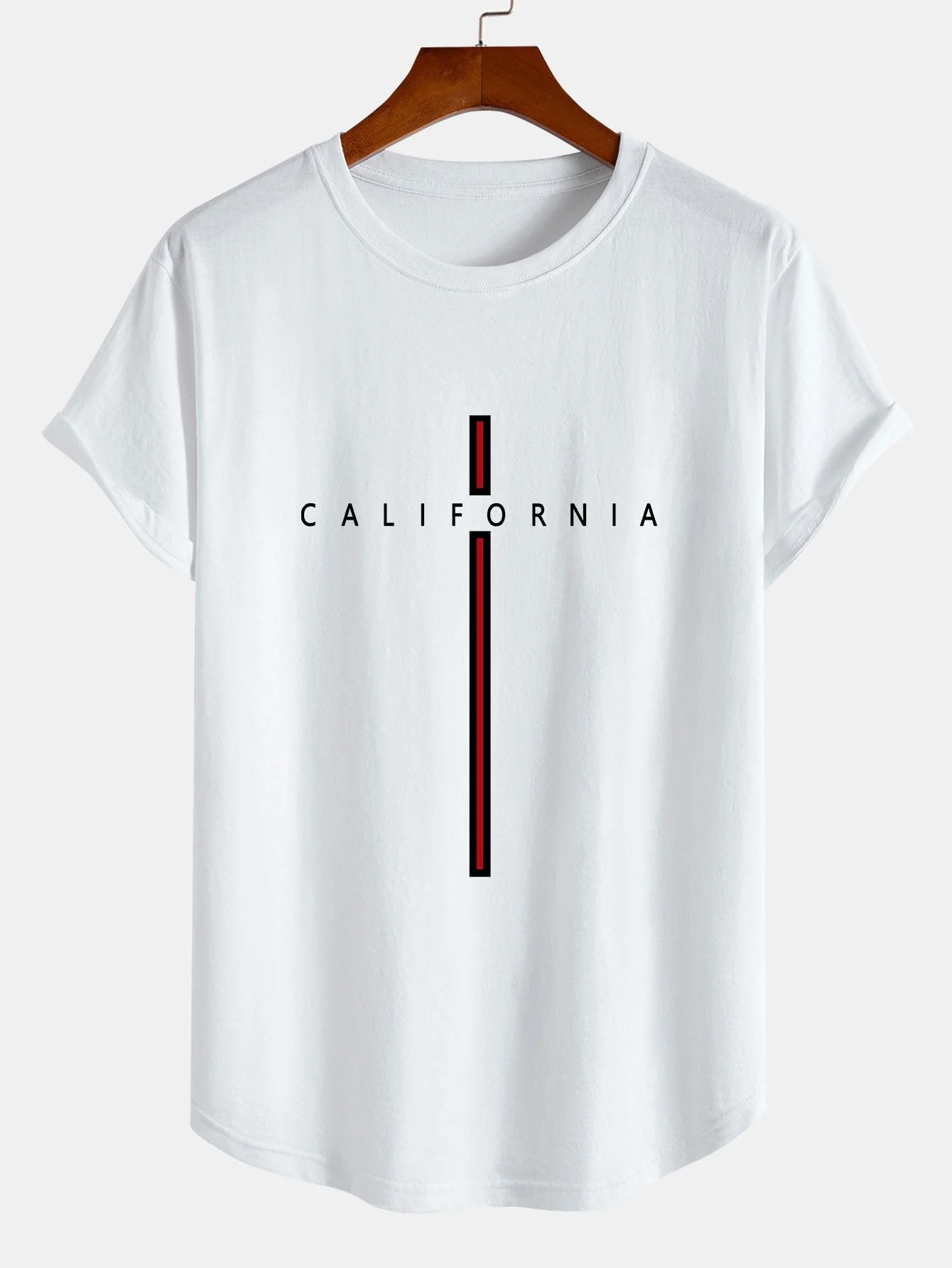 Carlos® | Stripe Print Cotton Arc Hem T-Shirt - Image 3
