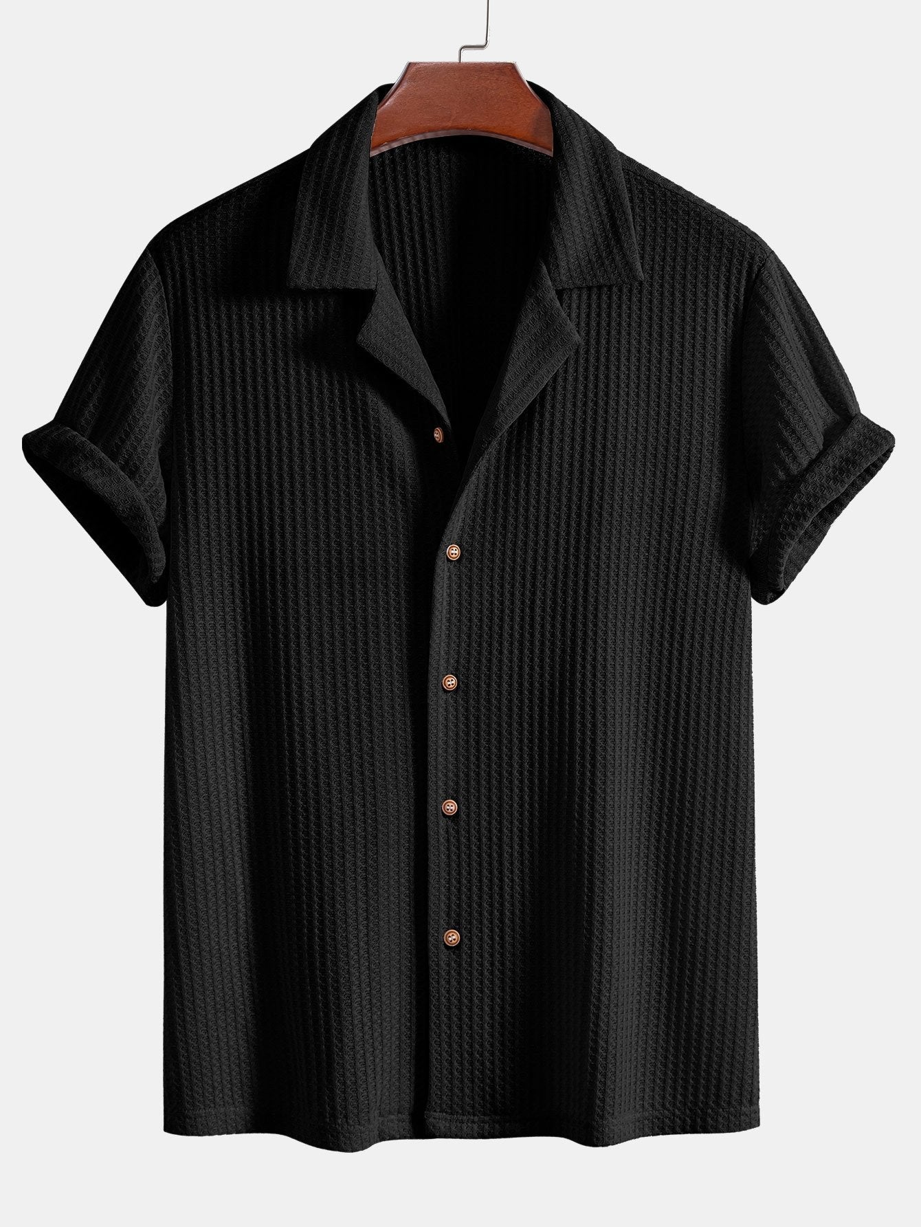 Carson® | Short Sleeve Knitted Waffle Cuban Shirt & Straight Leg Linen Pants - Image 8