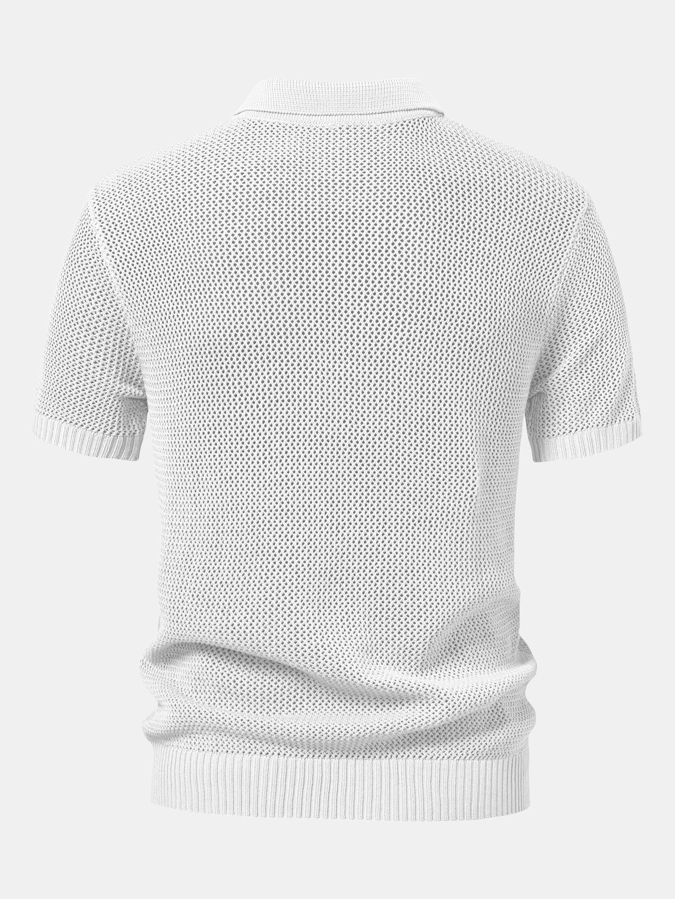Carter | Eyelet Zip Up Knit Polo Shirt - Image 2