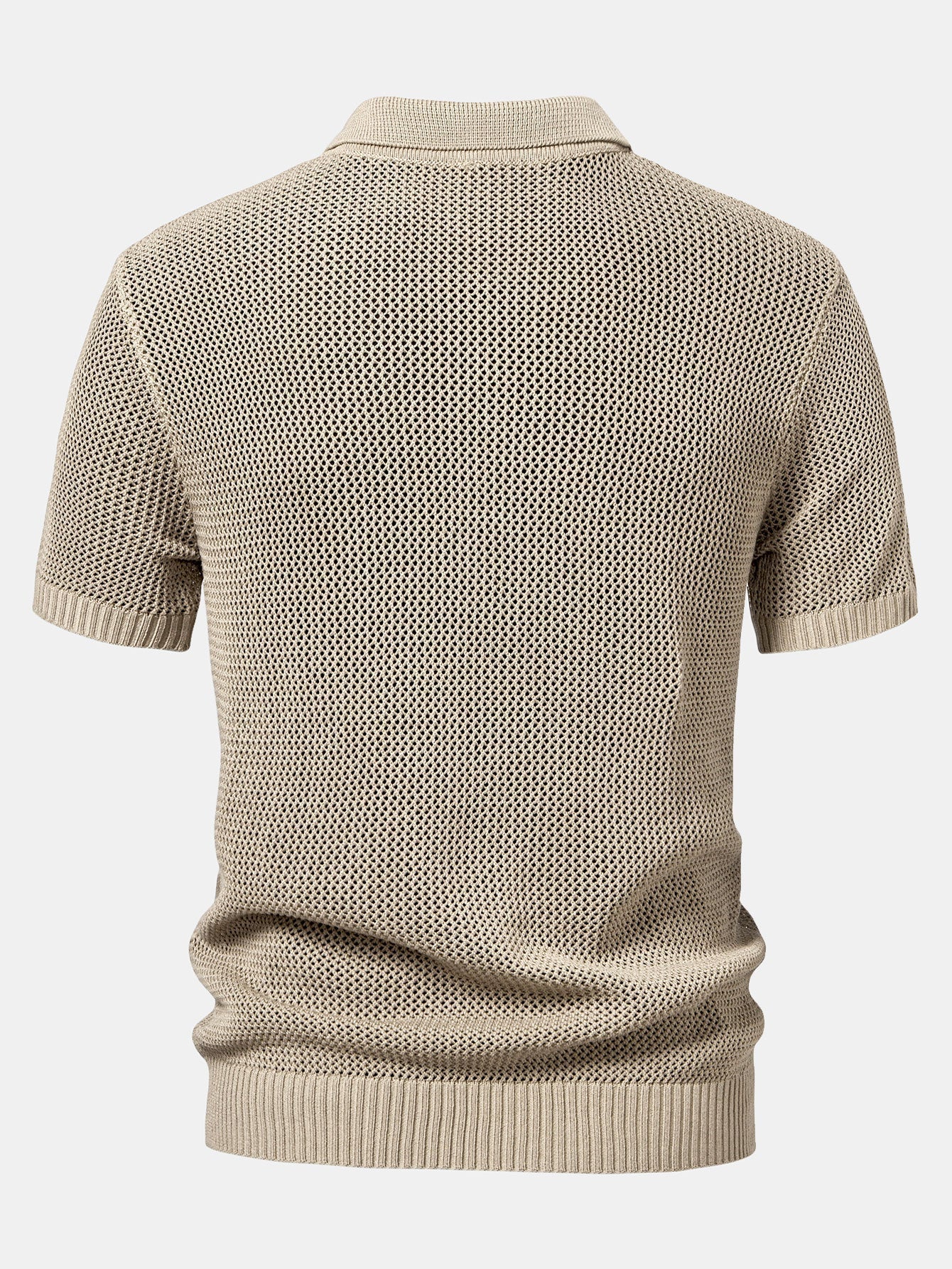 Carter | Eyelet Zip Up Knit Polo Shirt - Image 7