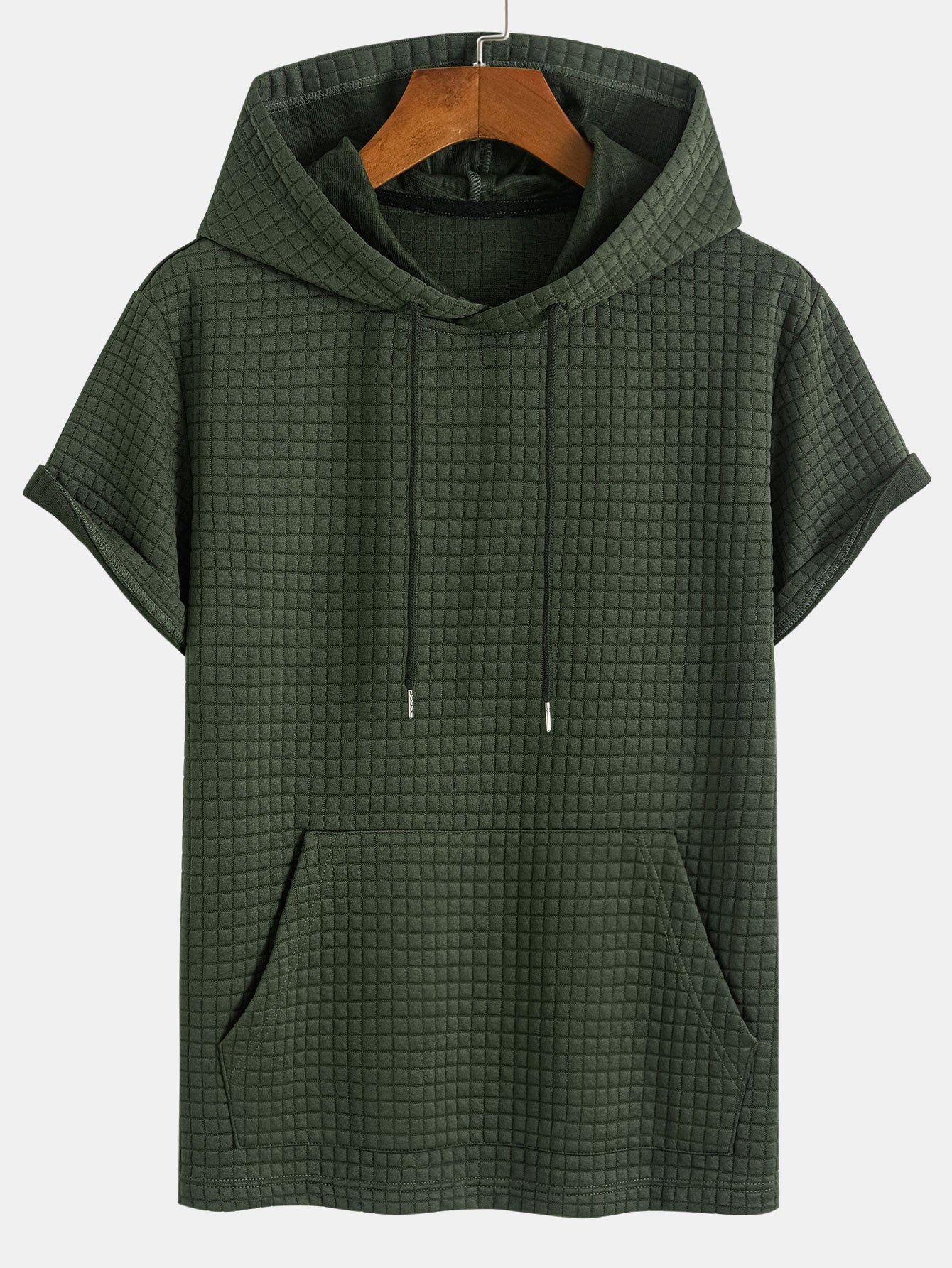 Casey® | Kangaroo Pocket Waffle Hooded T-Shirt & Shorts - Image 5
