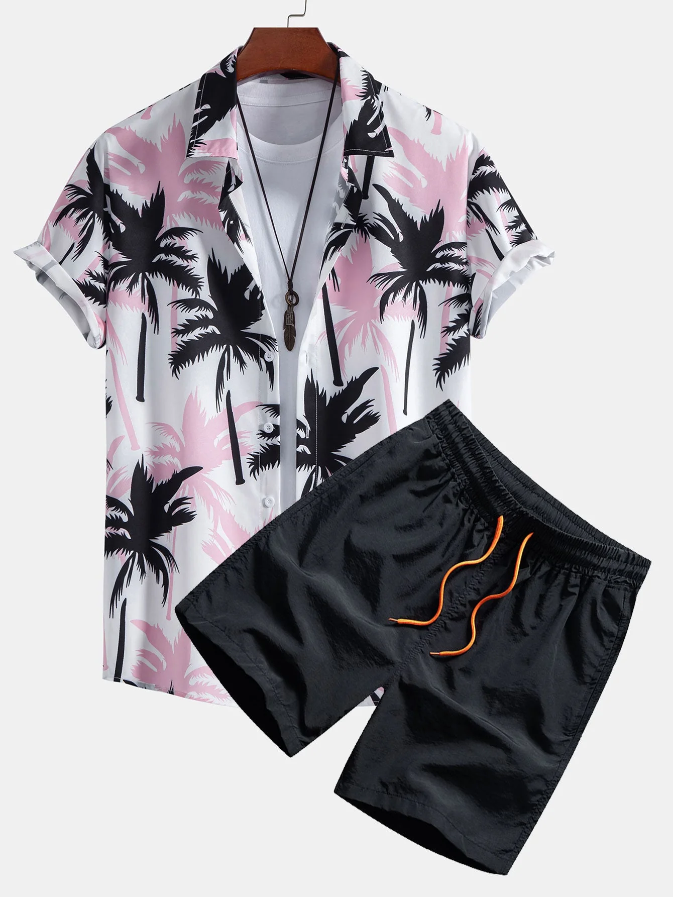 Casey® | Palm Tree Print Button Up Shirt & Swim Shorts - Image 3