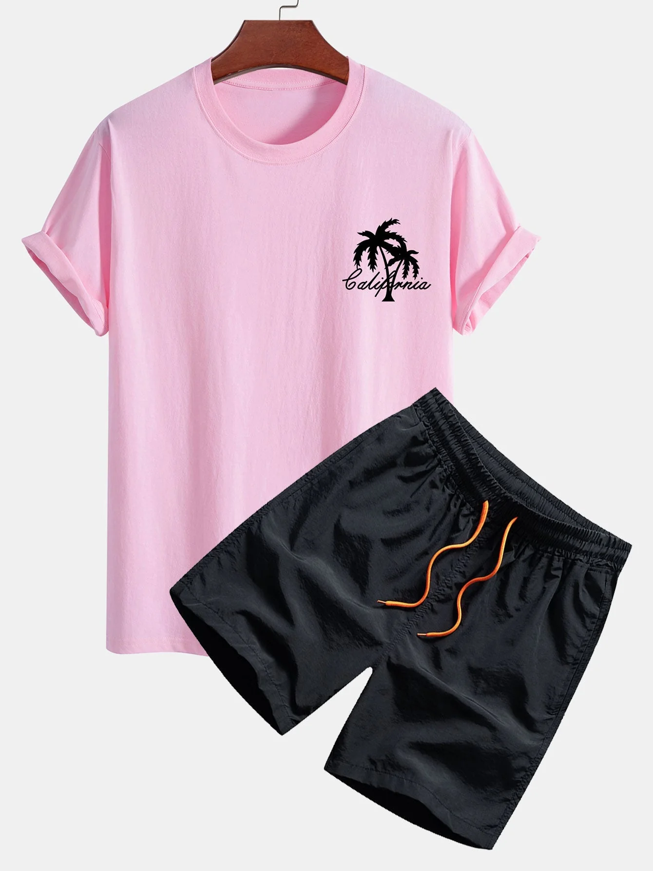 Casimiro® | California Palm Tree Print Cotton T-Shirt & Swim Shorts - Image 2