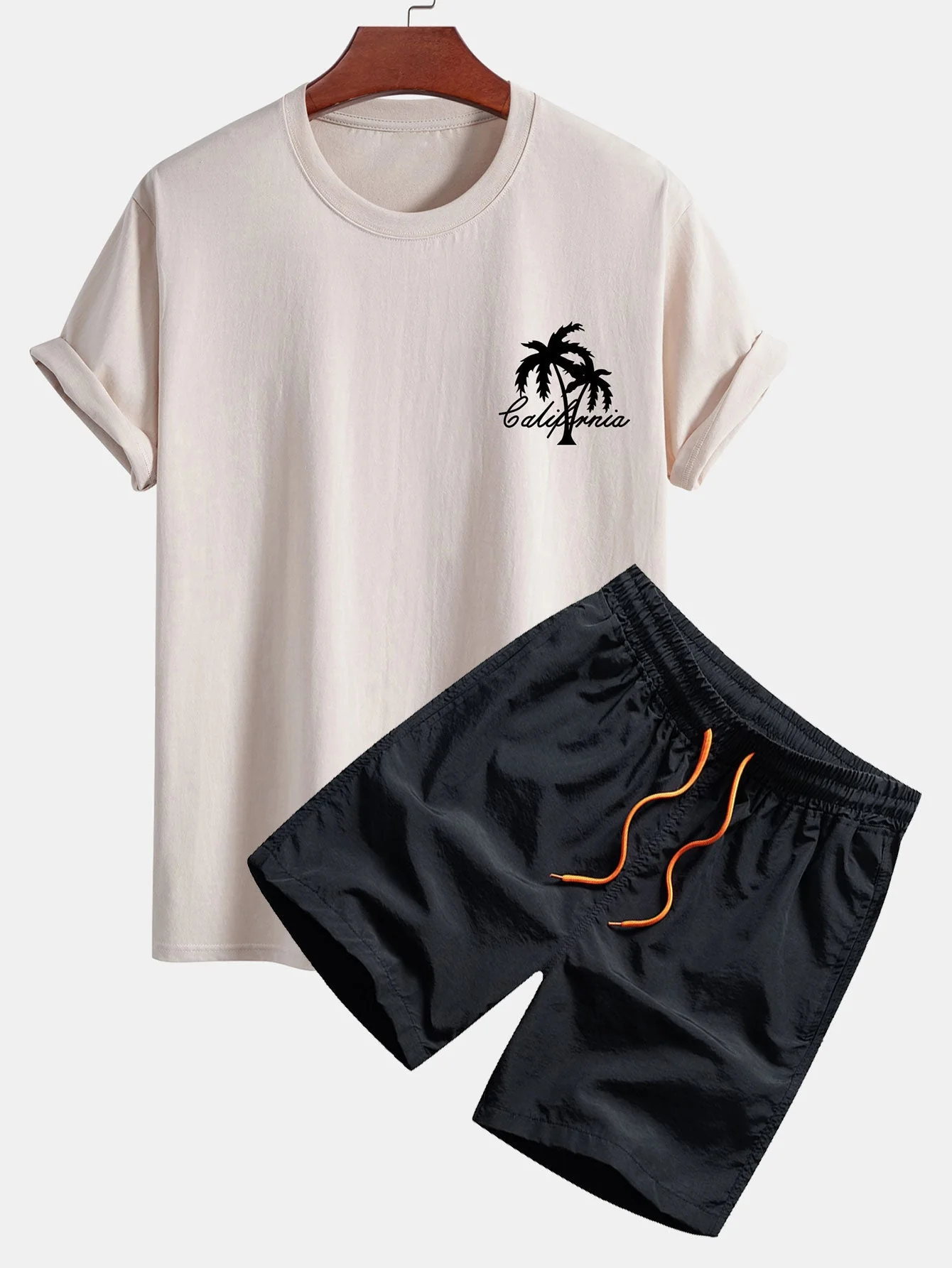 Casimiro® | California Palm Tree Print Cotton T-Shirt & Swim Shorts - Image 3