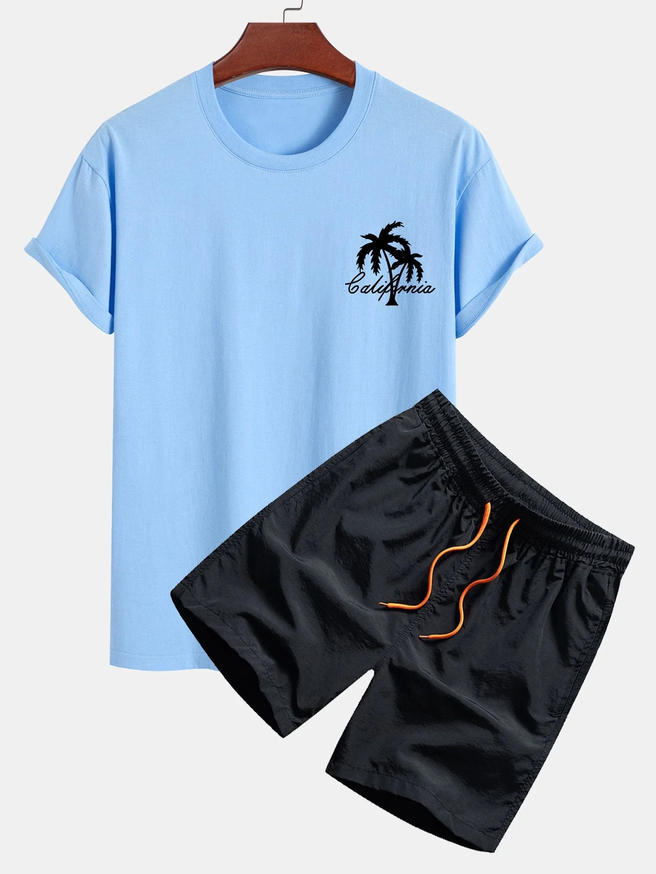 Casimiro® | California Palm Tree Print Cotton T-Shirt & Swim Shorts - Image 5