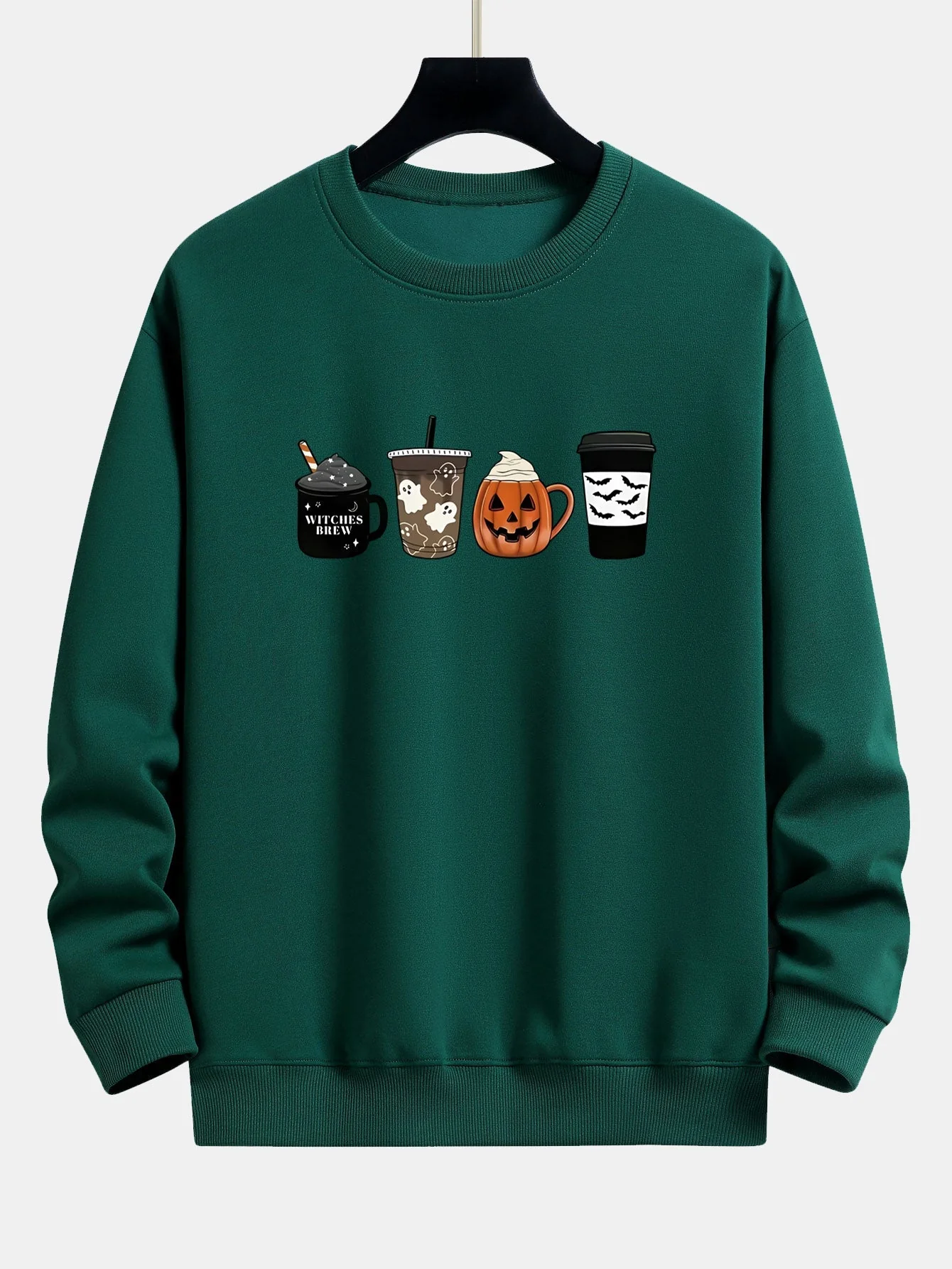 Casimiro® | Halloween Coffee Print Relax Fit Sweatshirt - Image 10
