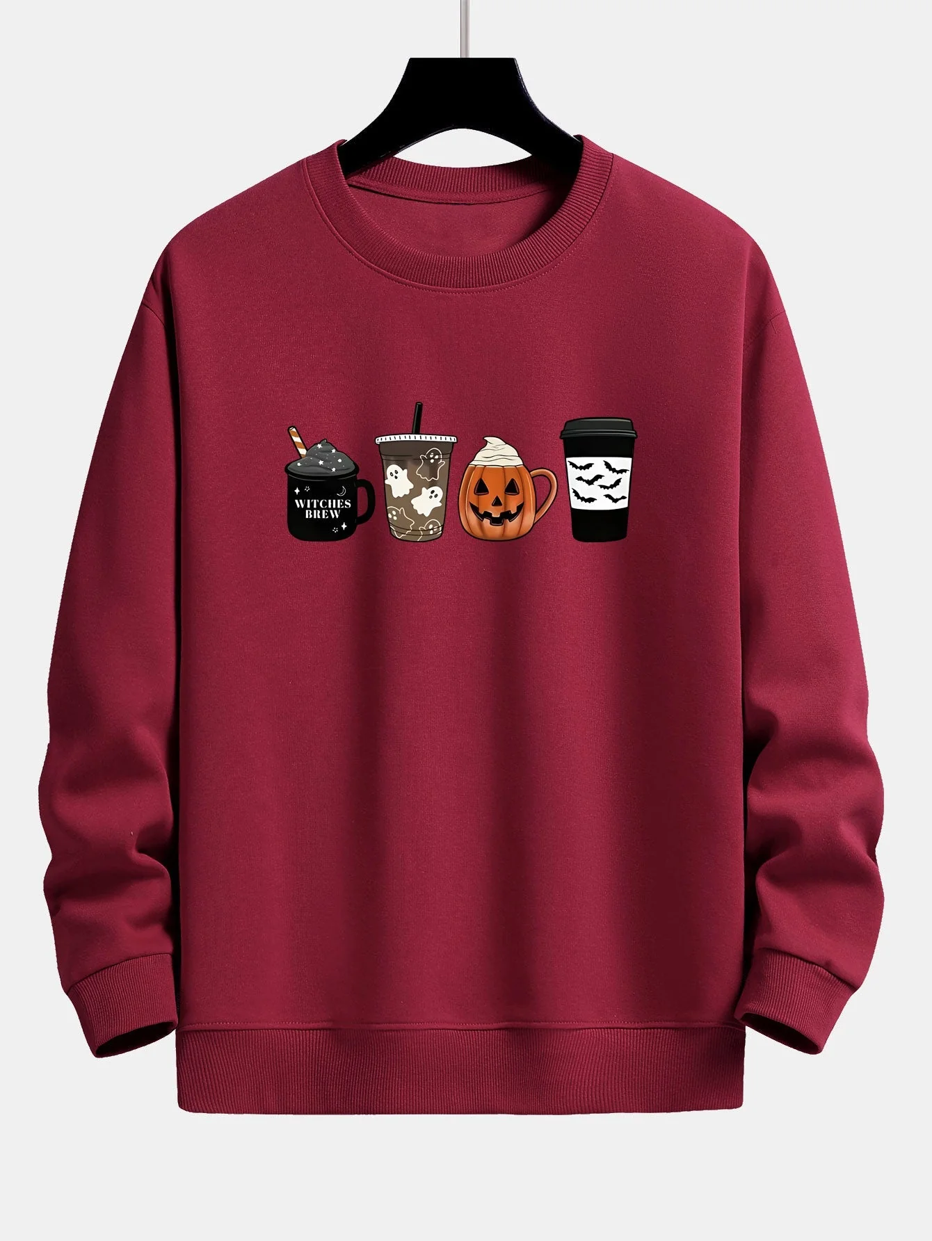 Casimiro® | Halloween Coffee Print Relax Fit Sweatshirt - Image 8