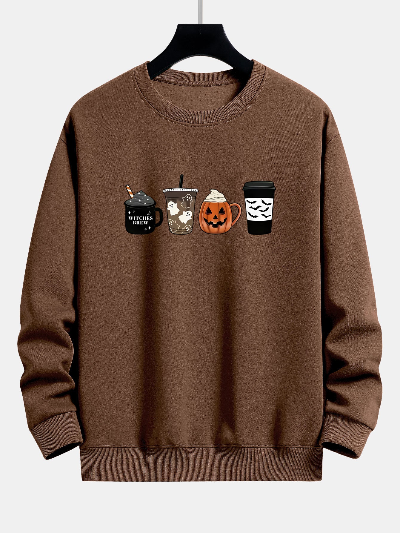 Casimiro® | Halloween Coffee Print Relax Fit Sweatshirt - Image 9