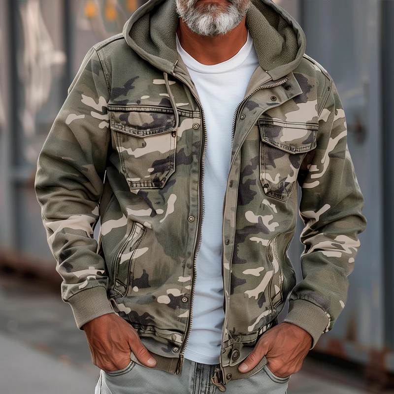 Castulus | -Jacket with camouflage pattern and hood - Image 4