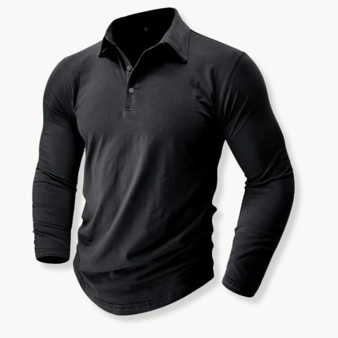 Cathal® | Casual Polo With Long Sleeves - Image 10