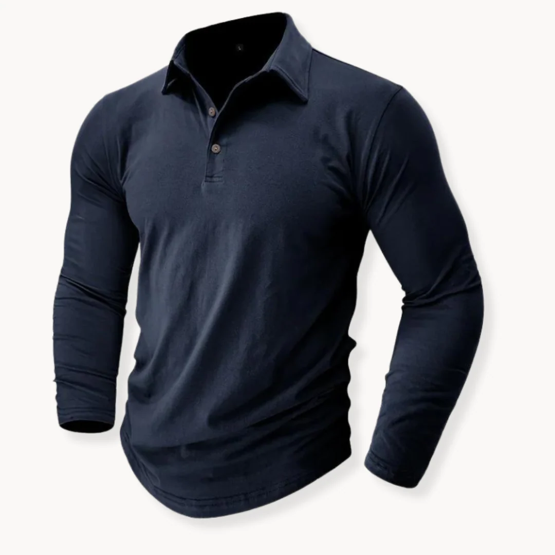 Cathal® | Casual Polo With Long Sleeves - Image 11