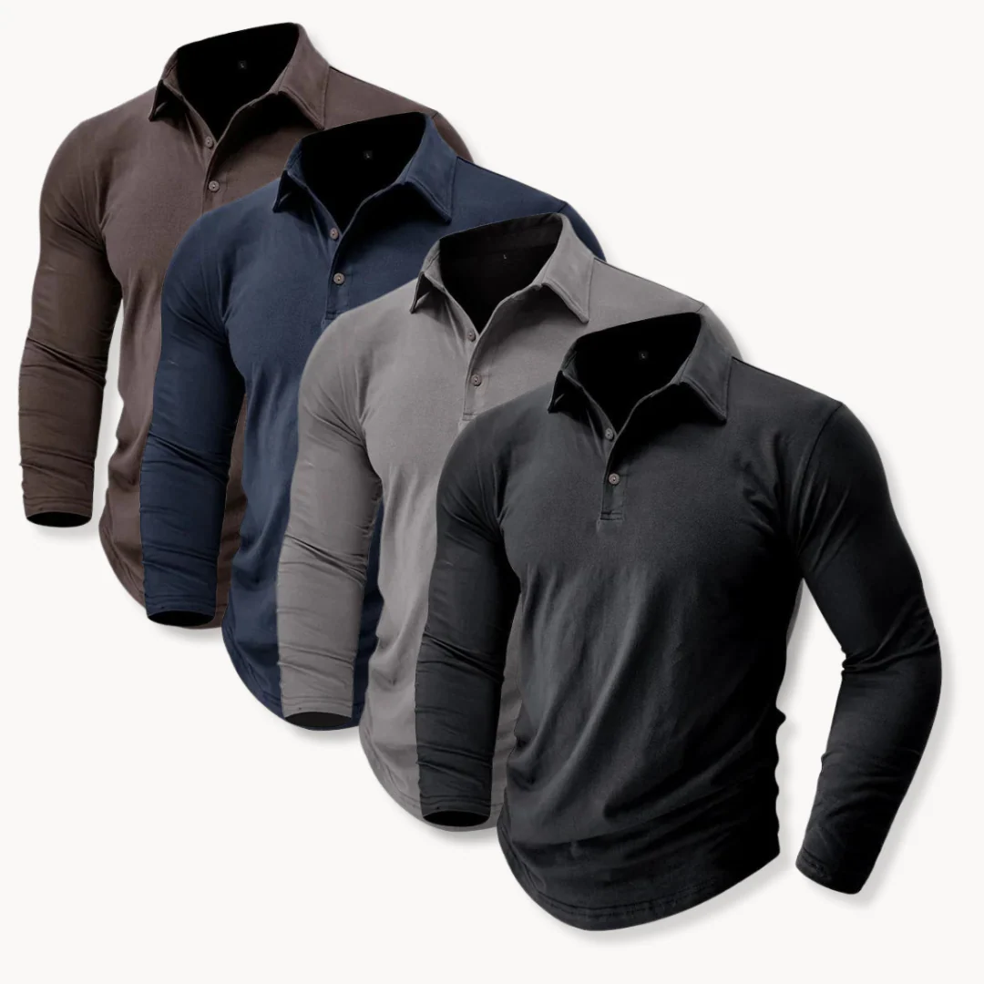 Cathal® | Casual Polo With Long Sleeves - Image 3
