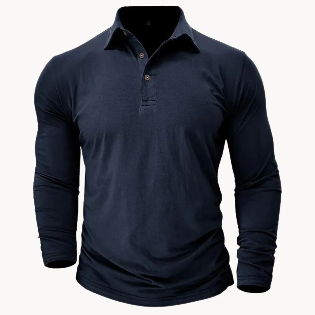 Cathal® | Casual Polo With Long Sleeves - Image 4