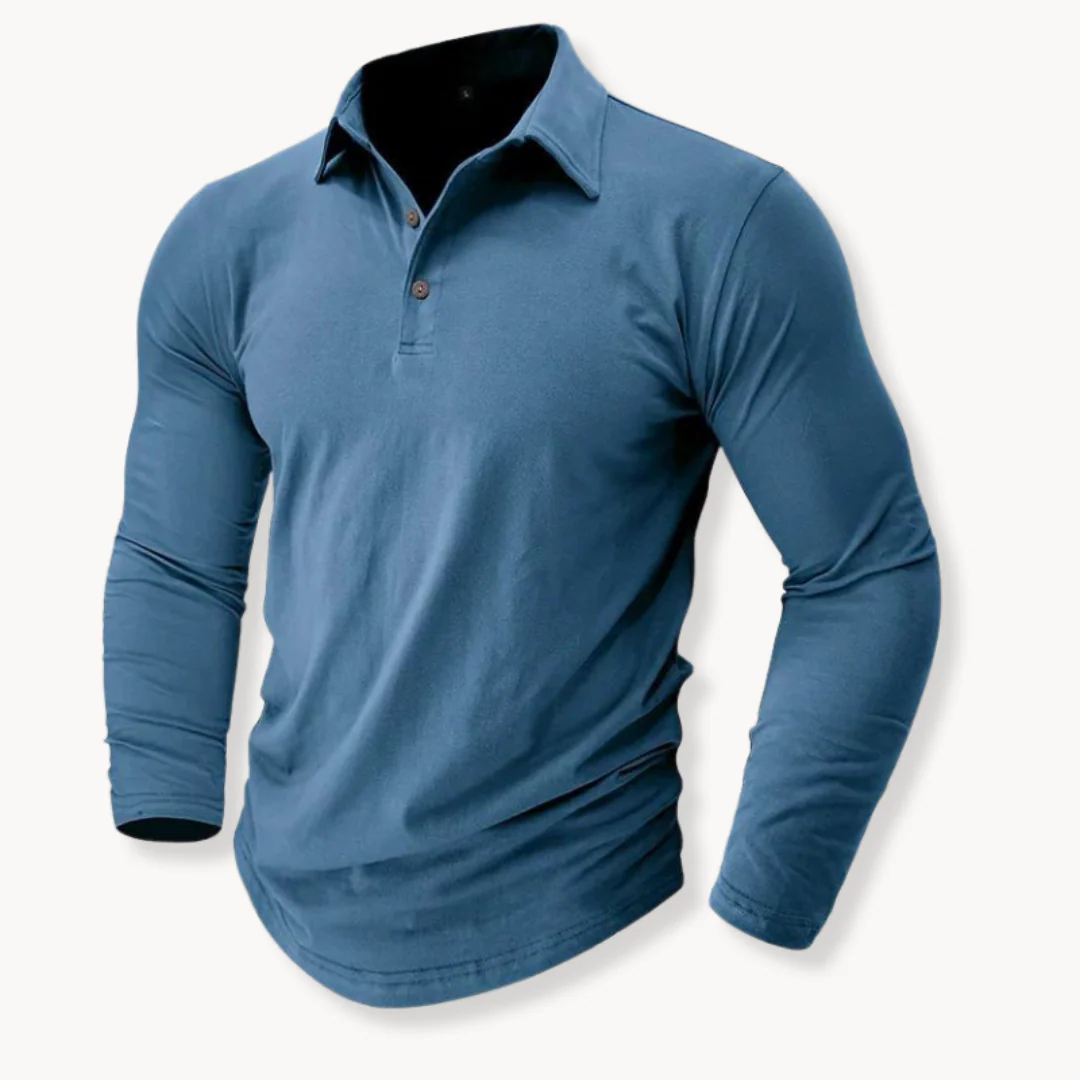 Cathal® | Casual Polo With Long Sleeves - Image 6