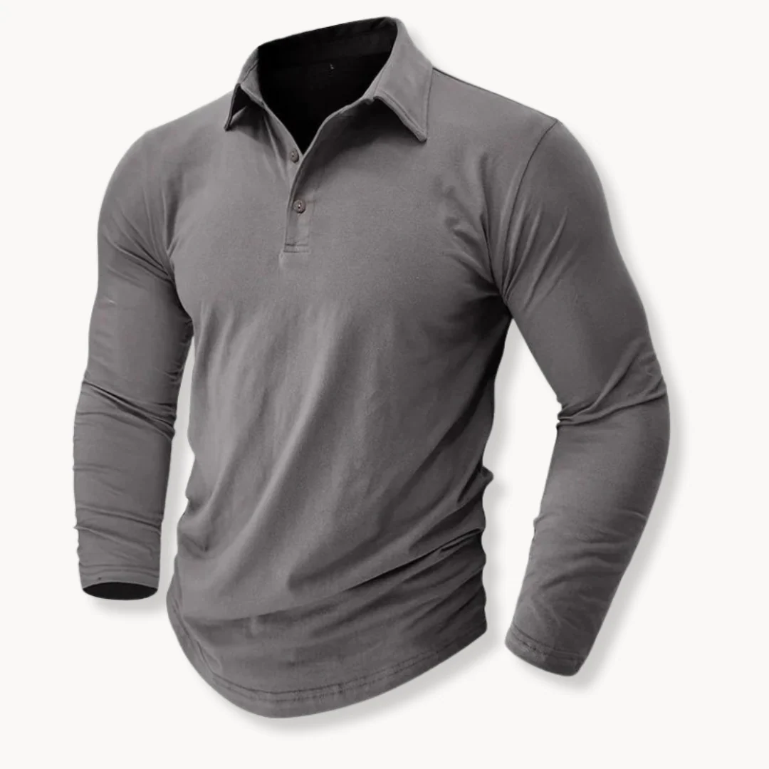 Cathal® | Casual Polo With Long Sleeves - Image 8