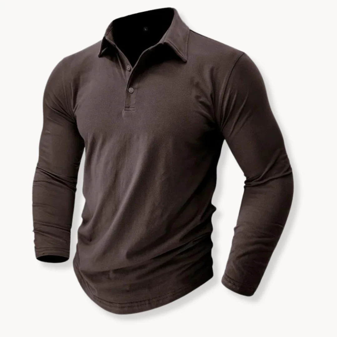 Cathal® | Casual Polo With Long Sleeves - Image 9