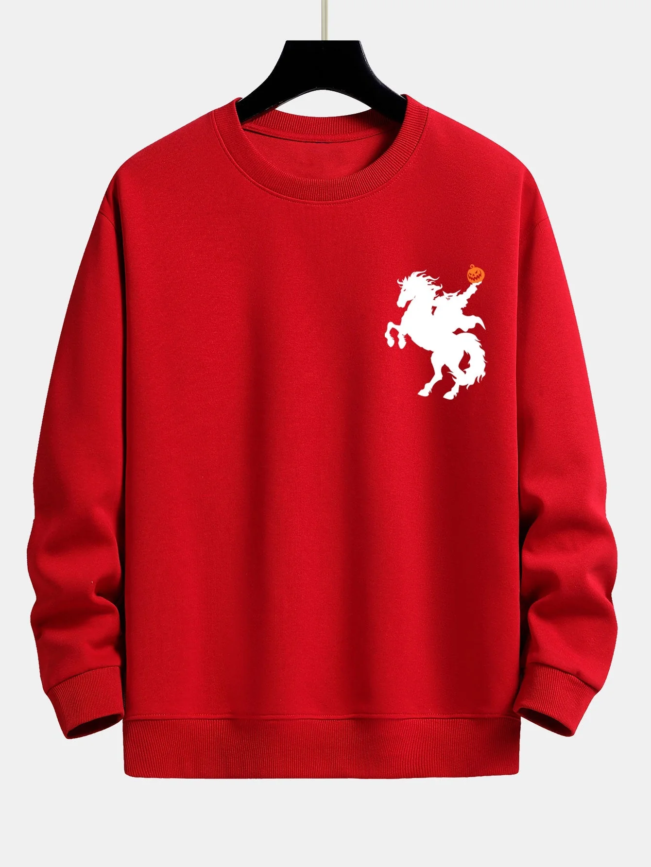 Cayetano® | Pumpkin Headless Horseman Print Relax Fit Sweatshirt - Image 2