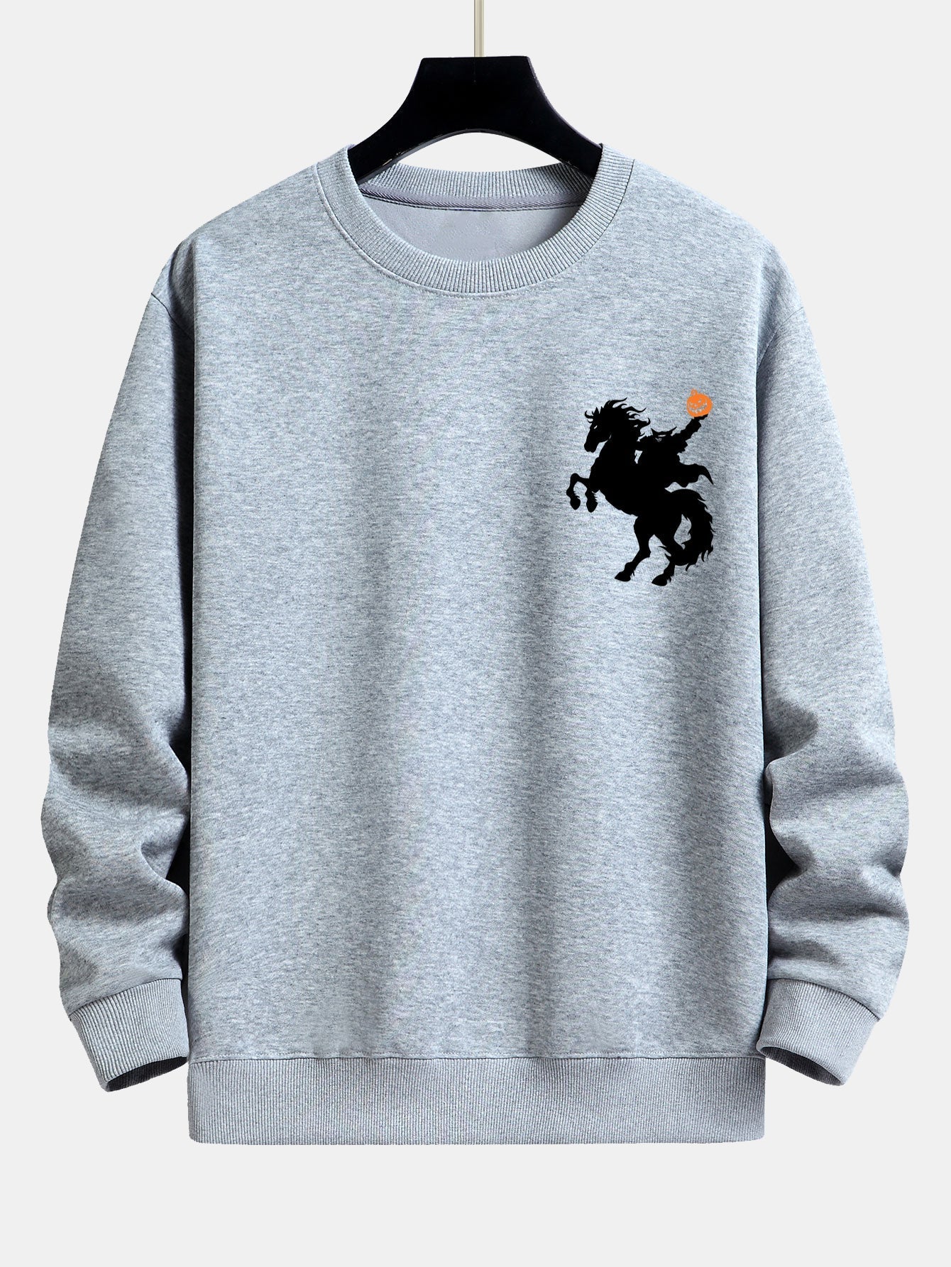 Cayetano® | Pumpkin Headless Horseman Print Relax Fit Sweatshirt - Image 6