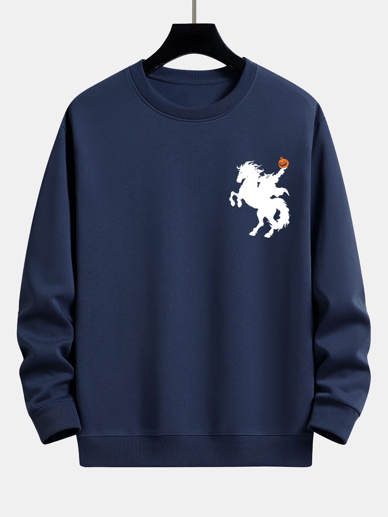 Cayetano® | Pumpkin Headless Horseman Print Relax Fit Sweatshirt - Image 7
