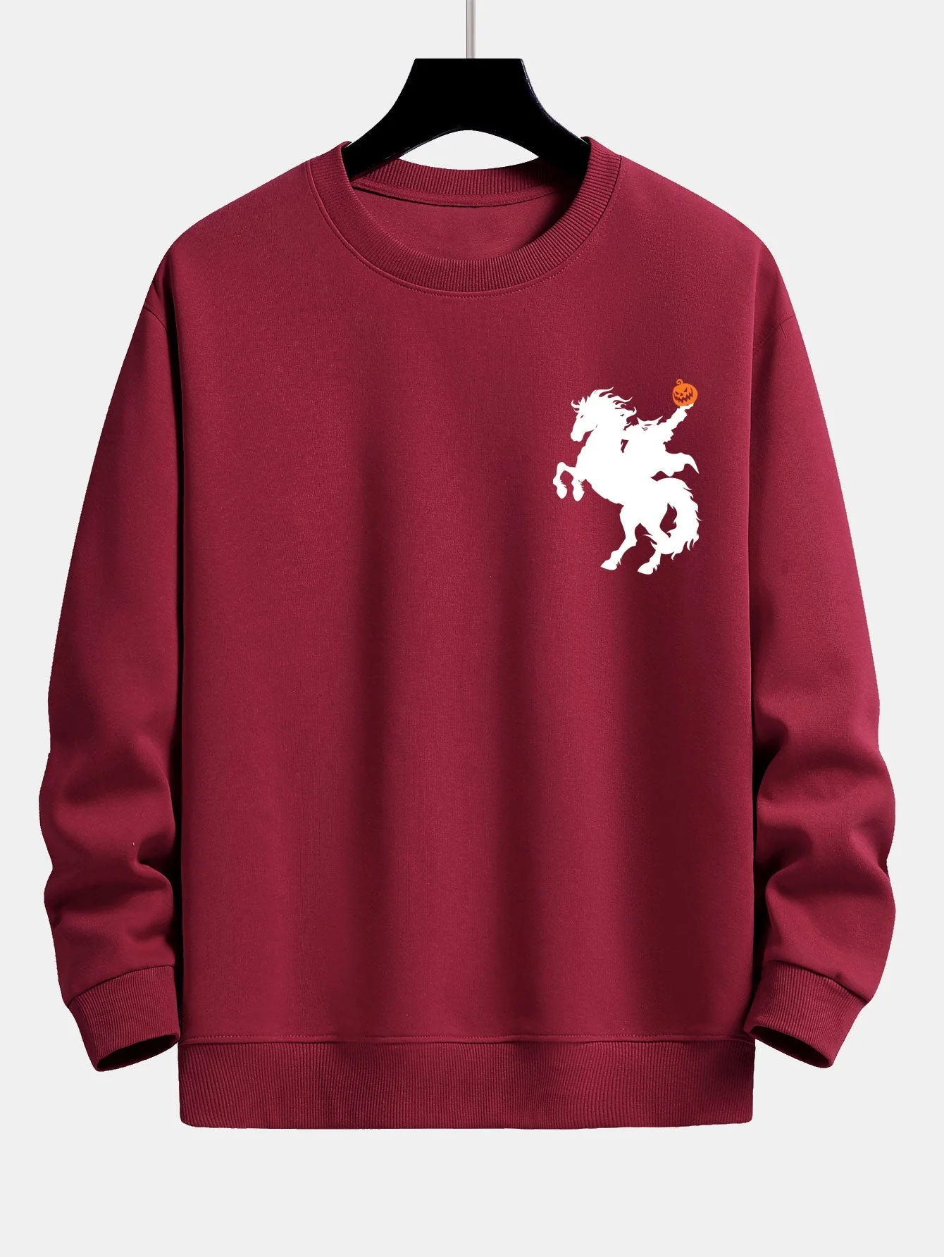 Cayetano® | Pumpkin Headless Horseman Print Relax Fit Sweatshirt - Image 8