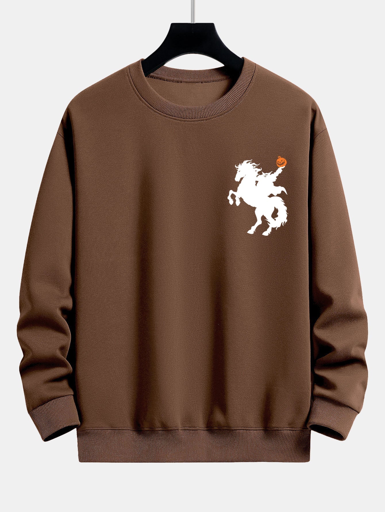 Cayetano® | Pumpkin Headless Horseman Print Relax Fit Sweatshirt - Image 9