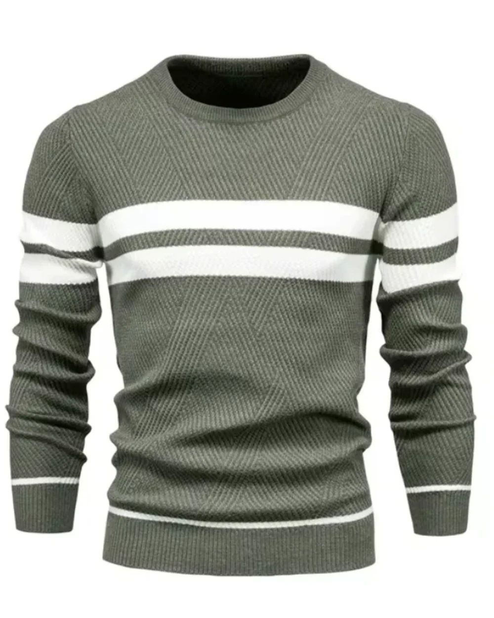 Cayetano® | Stylish Men's Sweater With Stripes - Image 3