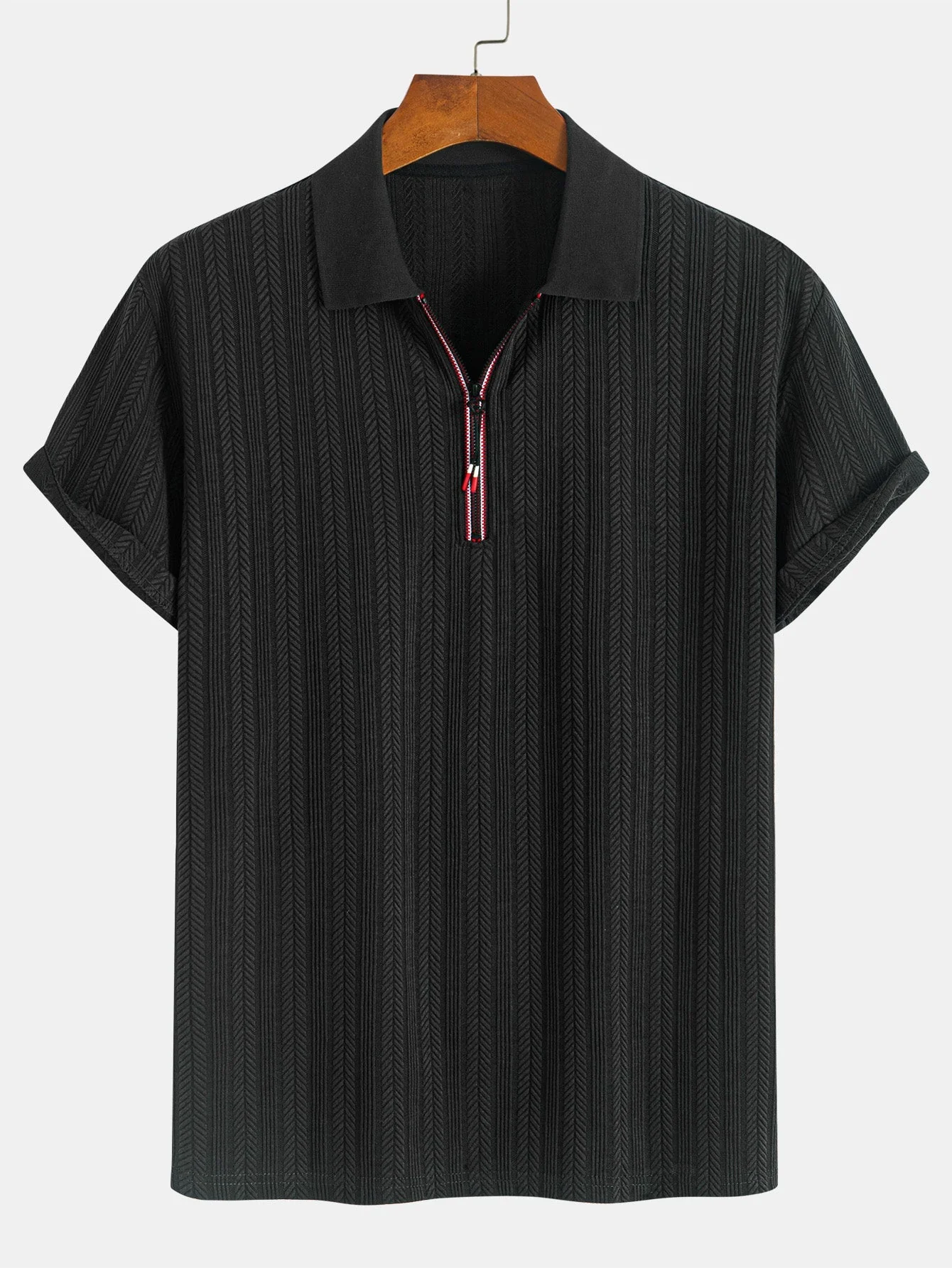Ceferino® | Textured Zipper Polo - Image 3