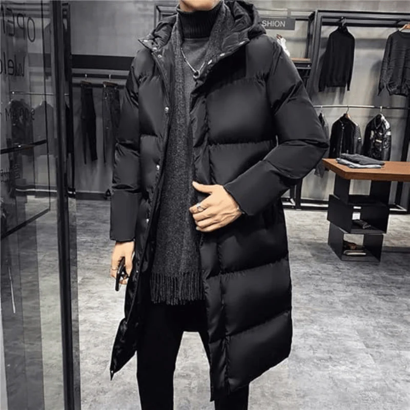 Celedonio® | Men’s Long Puffer Jacket With Stand Collar - Image 3