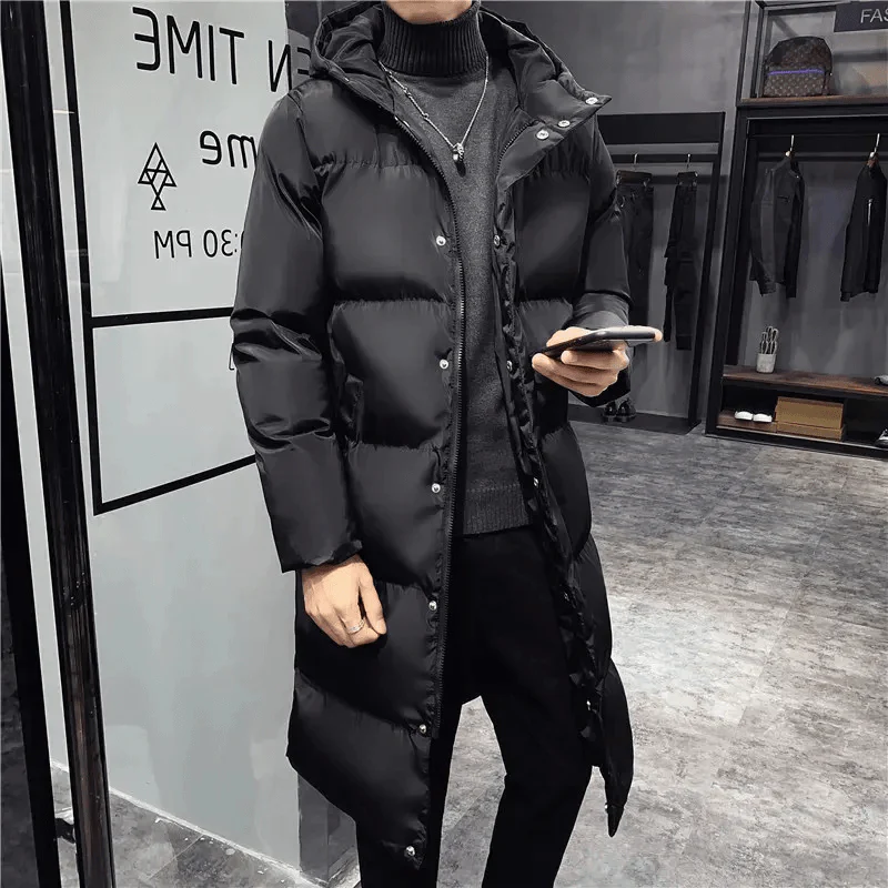 Celedonio® | Men’s Long Puffer Jacket With Stand Collar - Image 5