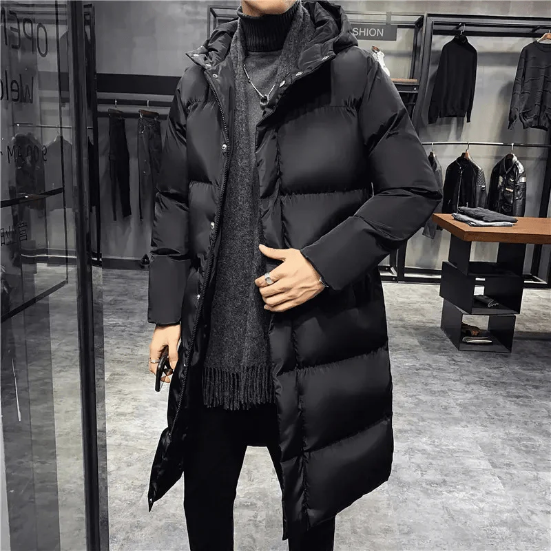 Celedonio® | Men’s Long Puffer Jacket With Stand Collar - Image 6