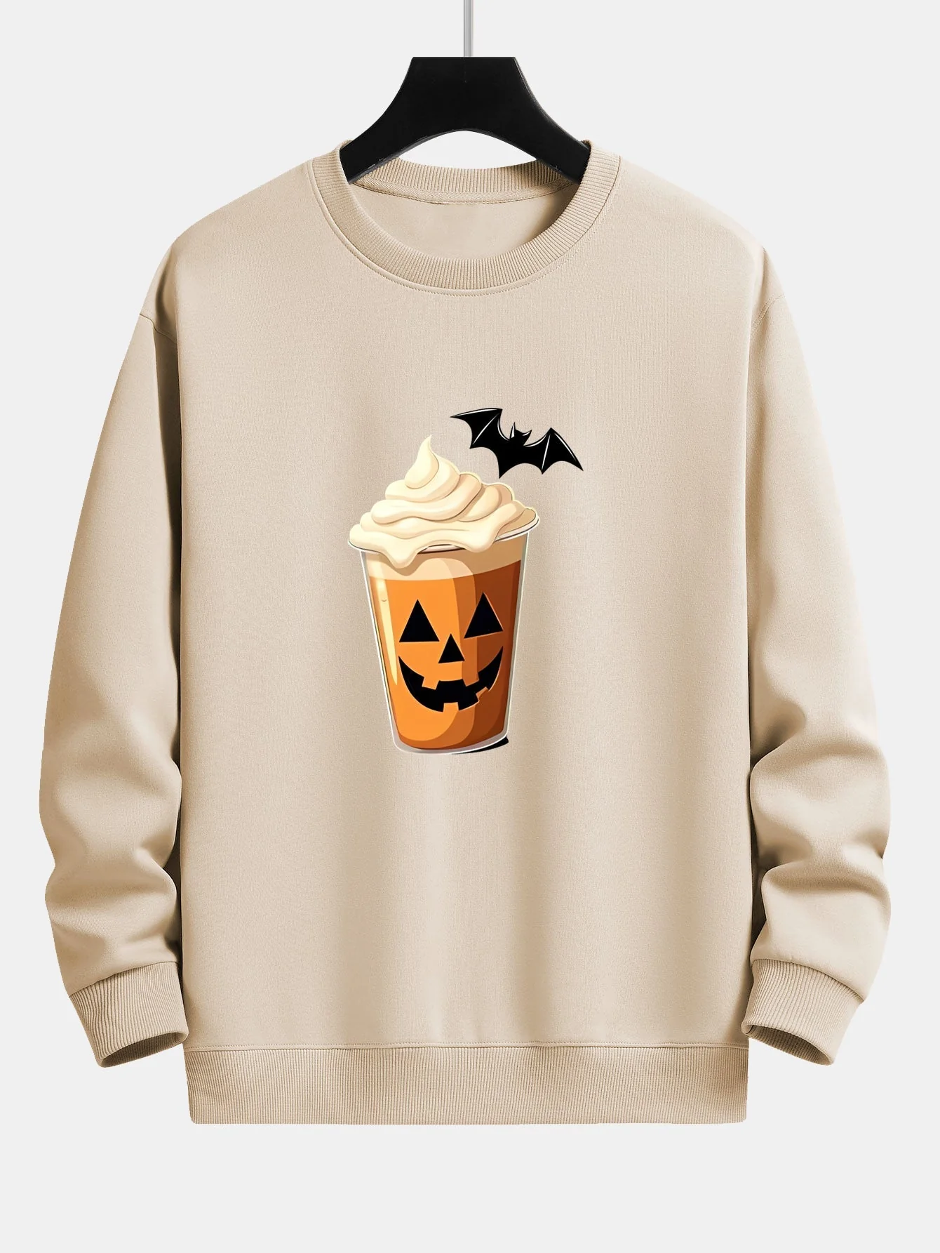 Celestino® | Halloween Pumpkin Drink Print Relax Fit Sweatshirt - Image 3