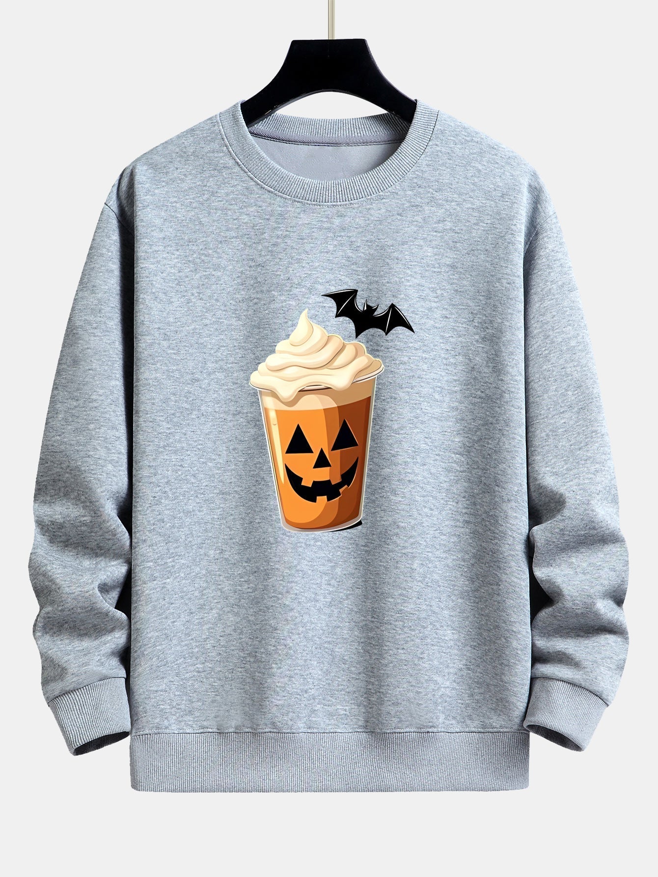 Celestino® | Halloween Pumpkin Drink Print Relax Fit Sweatshirt - Image 4