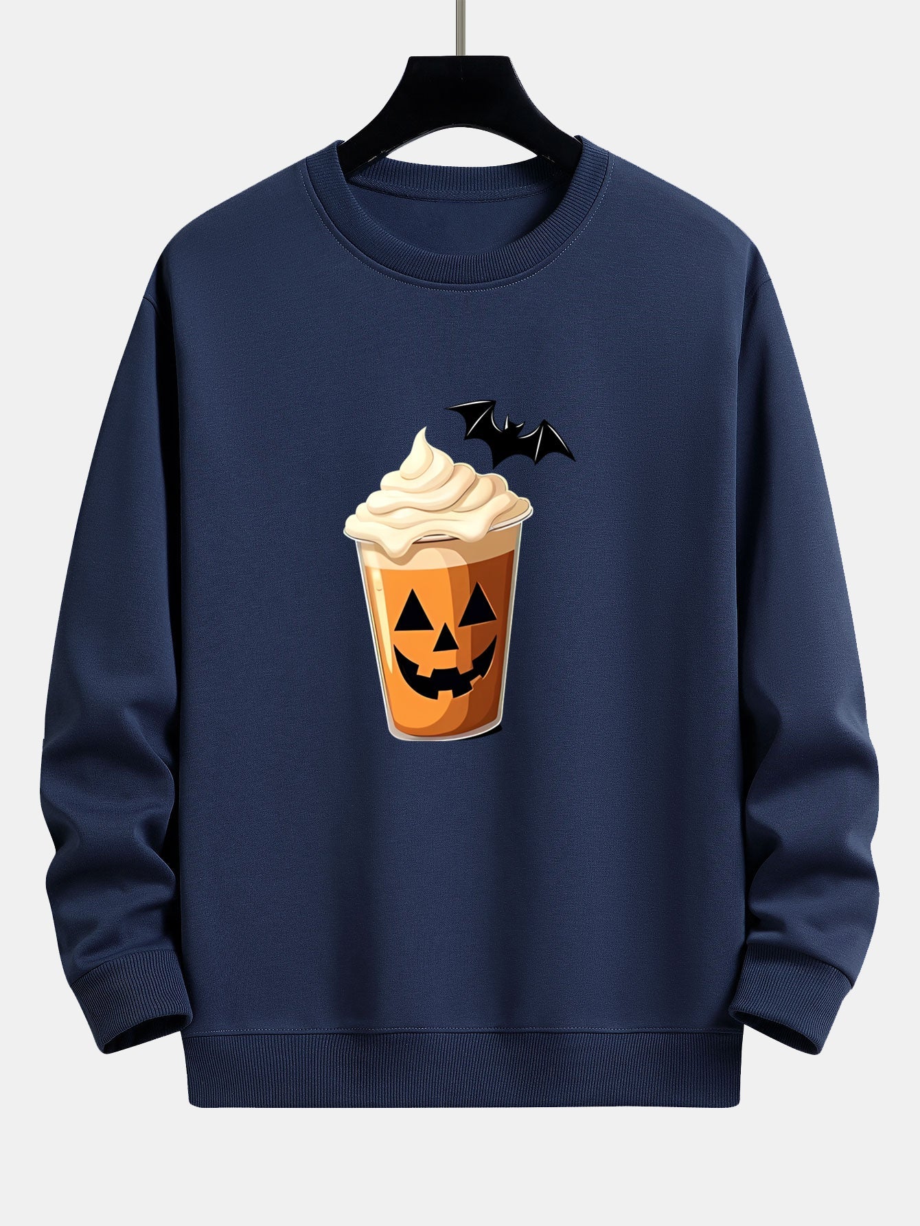Celestino® | Halloween Pumpkin Drink Print Relax Fit Sweatshirt - Image 5