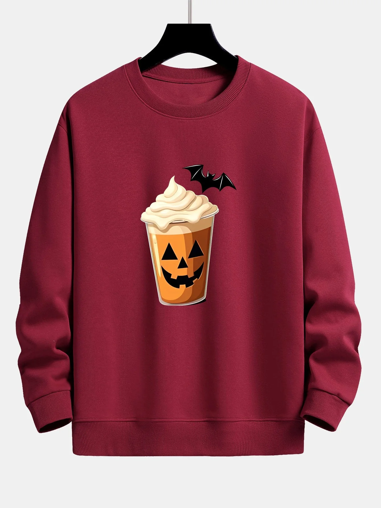 Celestino® | Halloween Pumpkin Drink Print Relax Fit Sweatshirt - Image 6